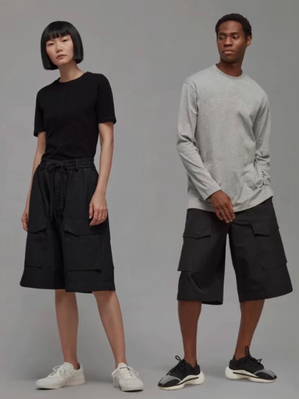 Y3 Yohji Yahamoto Men's Black Drawstring Wide-Leg Cargo Shorts Sz XL - NWT